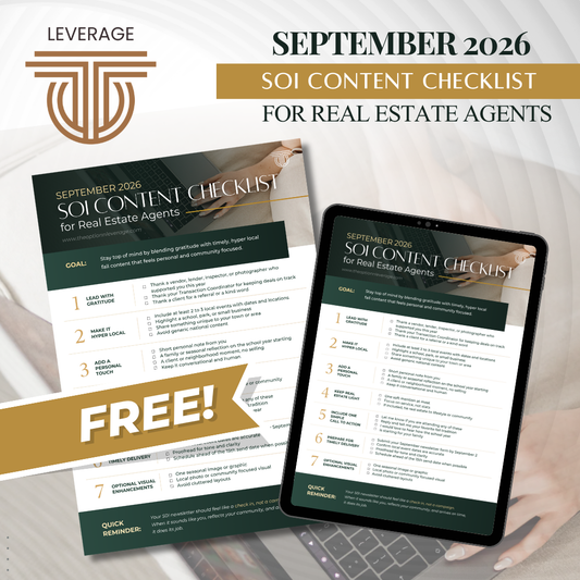 Free September 2026 SOI Content Checklist for Real Estate Agents